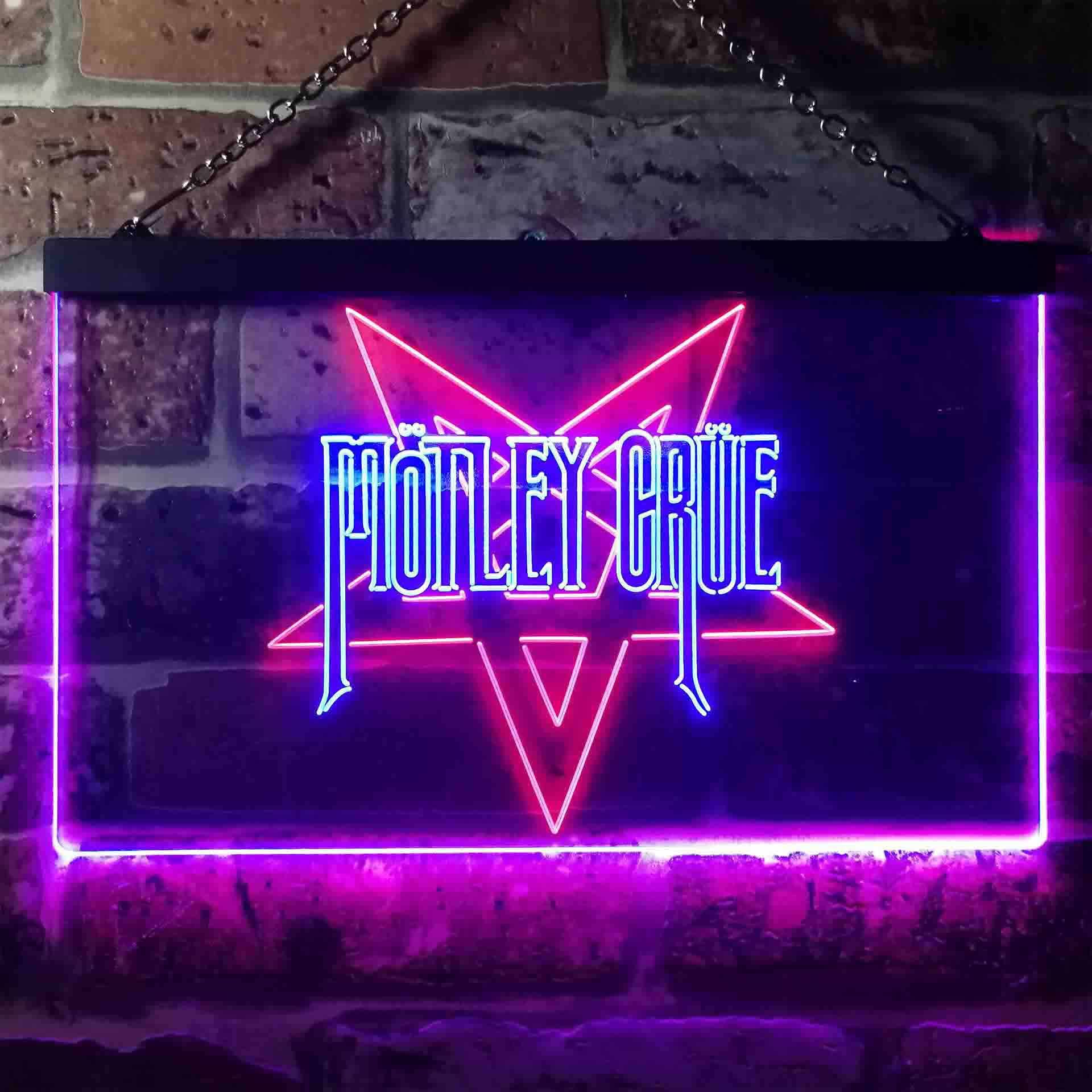 Motley Crue Star Dual LED Neon Light Sign